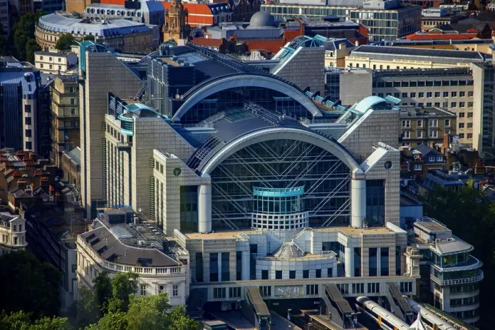 Framed Print : Charing Cross railway station aerial view Framed Print : Charing Cross railway station aerial view