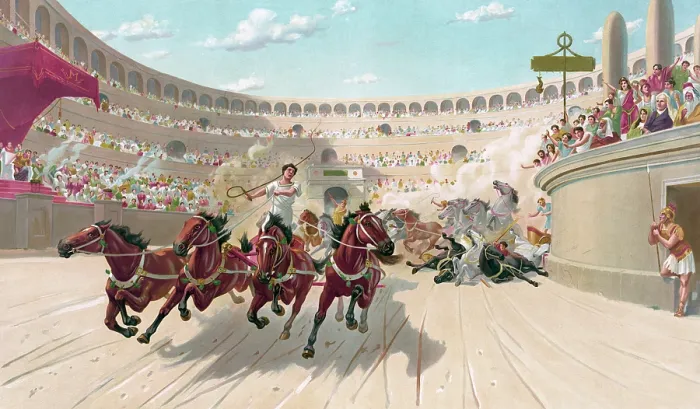 Framed Print : The Chariot Race From Ben-Hur