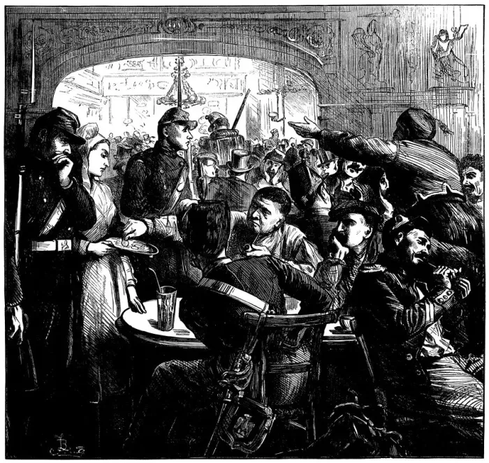 Framed Print : Charity colection for the injured 1870 - Illustrated London News
