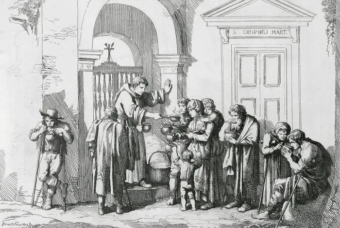 Framed Print : Charity Dispensed by Roman Monk