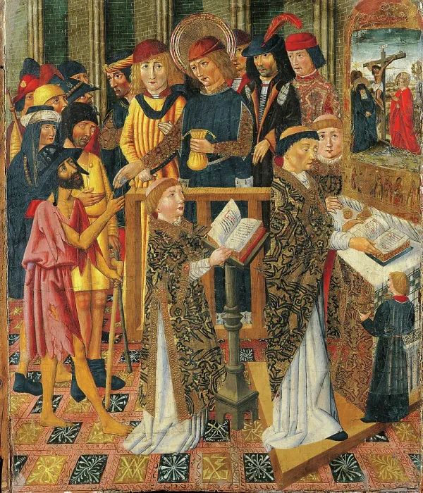Framed Print : Charity, by Maestro spagnolo, 15th Century, board Framed Print : Charity, by Maestro spagnolo, 15th Century, board