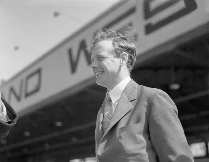 Framed Print : Charles A. Lindbergh Smiling While on Airport Layover Framed Print : Charles A. Lindbergh Smiling While on Airport Layover