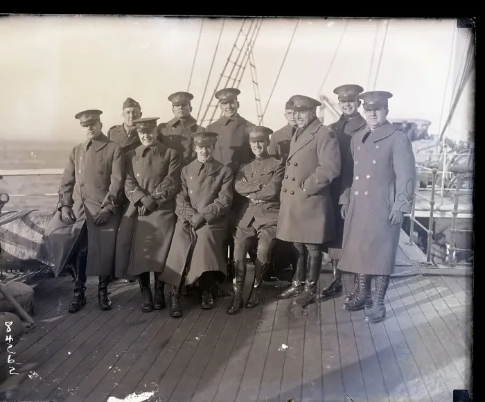Framed Print : Charles A. MaCarthur with Officers Framed Print : Charles A. MaCarthur with Officers