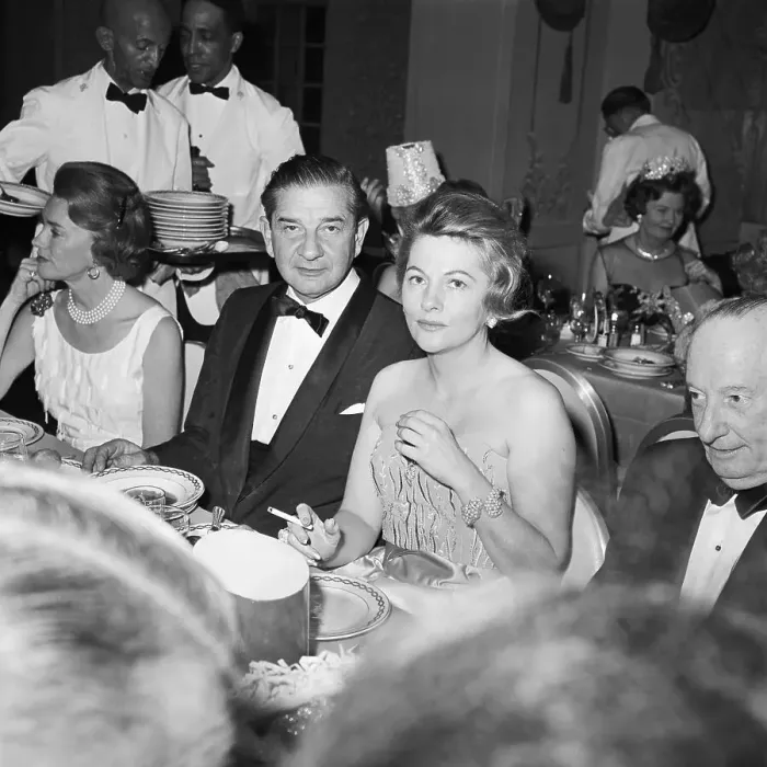 Framed Print : Charles Addams and Joan Fontaine at Party Framed Print : Charles Addams and Joan Fontaine at Party