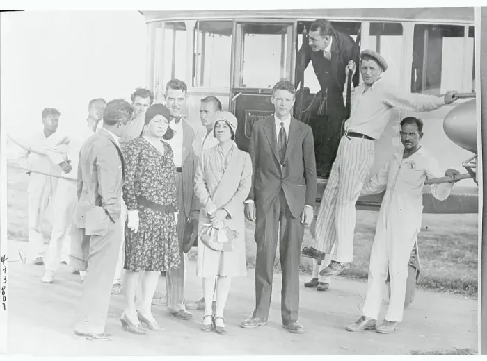 Framed Print : Charles and Anne Lindbergh After Dirigible Flight