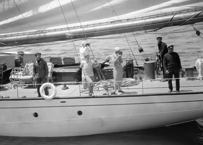 Framed Print : Charles Barr Starting Yacht Race with Crew Framed Print : Charles Barr Starting Yacht Race with Crew