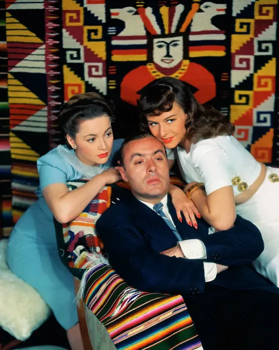 Framed Print : Charles Boyer with Olivia De Havilland and Paulette Goddard Framed Print : Charles Boyer with Olivia De Havilland and Paulette Goddard