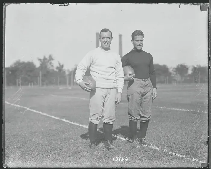 Framed Print : Charles Brickley and Teammate Holding Footballs Framed Print : Charles Brickley and Teammate Holding Footballs