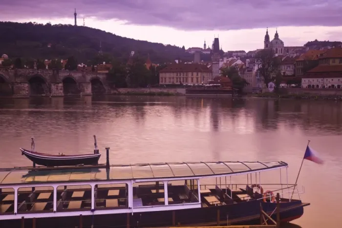 Framed Print : Charles Bridge and Vltava River, Historical Center of Prague, Czech Republic, Eastern Europe