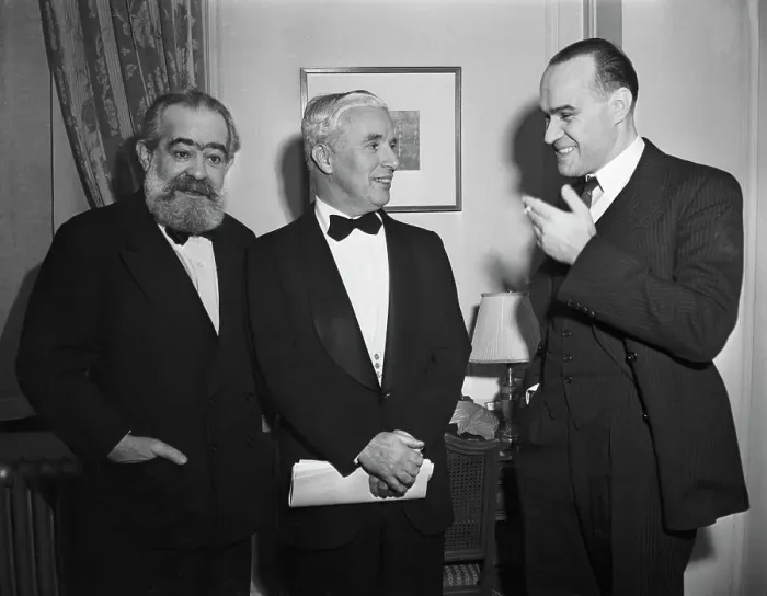 Framed Print : Charles Chaplin Attending Dinner in His Honor
