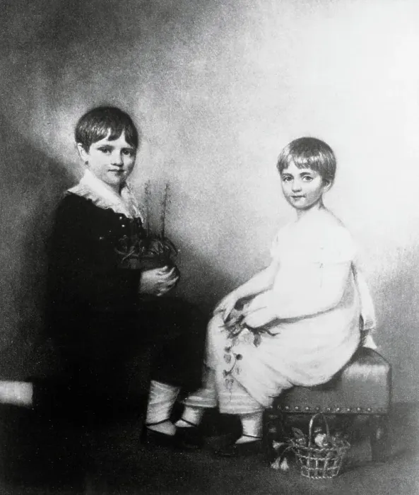 Framed Print : Charles Darwin with Sister Catherine Framed Print : Charles Darwin with Sister Catherine