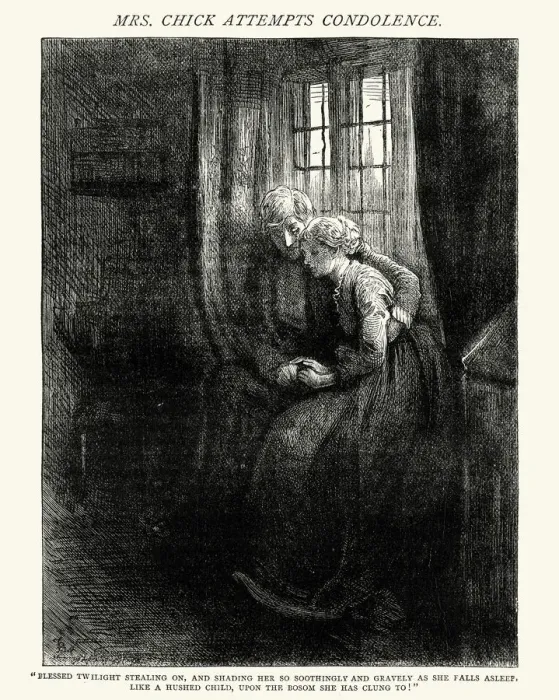 Framed Print : Charles Dickens - Dombey and Son she falls asleep Framed Print : Charles Dickens - Dombey and Son she falls asleep