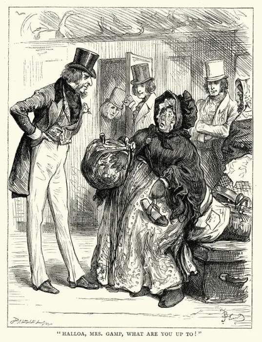 Framed Print : Charles Dickens Halloa, Mrs. Gamp, what are you up to Framed Print : Charles Dickens Halloa, Mrs. Gamp, what are you up to
