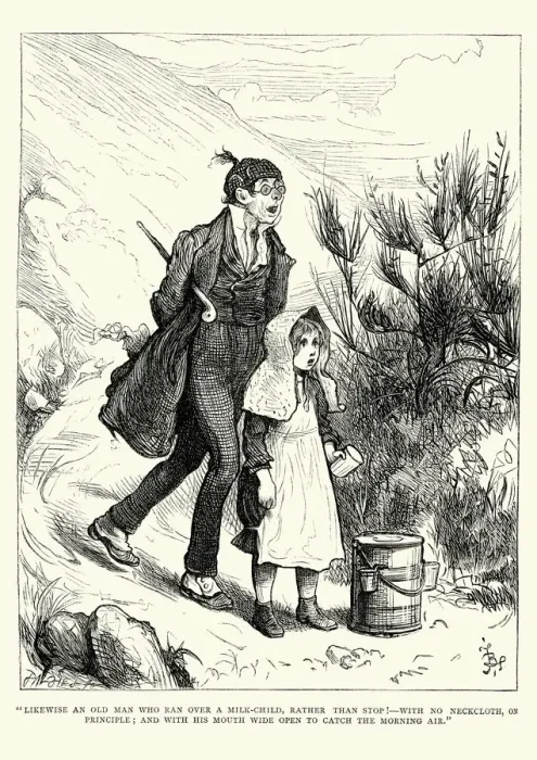 Framed Print : Charles Dickens Likewise an man who ran over a milk-child Framed Print : Charles Dickens Likewise an man who ran over a milk-child