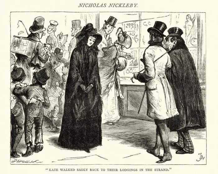 Framed Print : Charles Dickens, Nicholas Nickleby, Kate walked sadly Framed Print : Charles Dickens, Nicholas Nickleby, Kate walked sadly