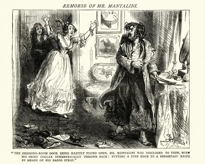 Framed Print : Charles Dickens, Nicholas Nickleby, dressing room door hastily flung open Framed Print : Charles Dickens, Nicholas Nickleby, dressing room door hastily flung open