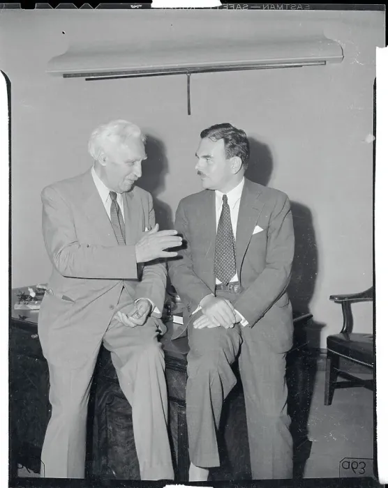 Framed Print : Charles Eaton Conferring with Thomas Dewey Framed Print : Charles Eaton Conferring with Thomas Dewey