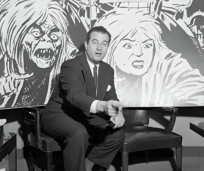 Framed Print : Charles F. Murphy with Example of Altered Comic Drawing Framed Print : Charles F. Murphy with Example of Altered Comic Drawing