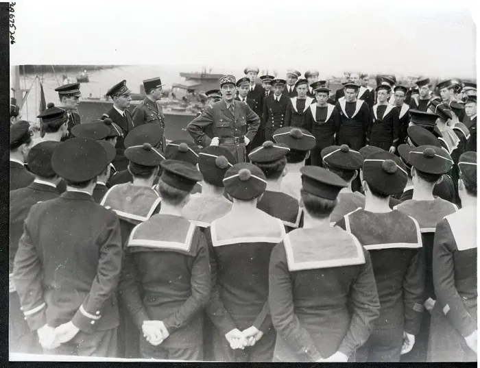 Framed Print : Charles De Gaulle Addressing French Sailors Framed Print : Charles De Gaulle Addressing French Sailors