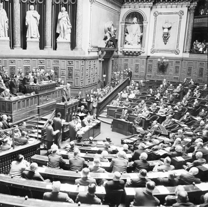 Framed Print : Charles de Gaulle Addressing Upper House Framed Print : Charles de Gaulle Addressing Upper House
