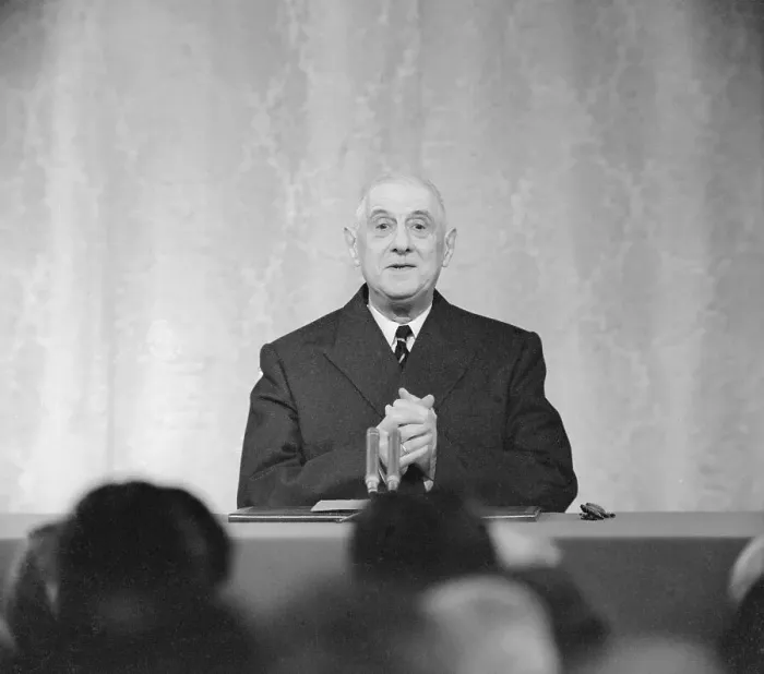 Framed Print : Charles De Gaulle Giving Speech Framed Print : Charles De Gaulle Giving Speech