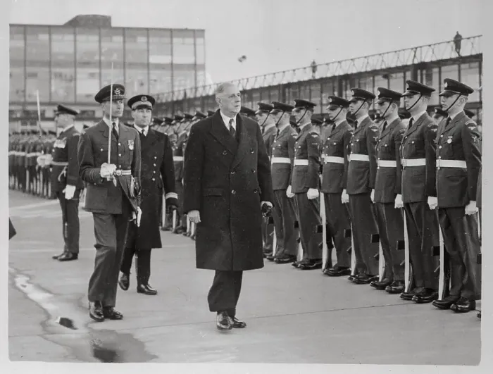 Framed Print : Charles de Gaulle Inspecting Honor Guard