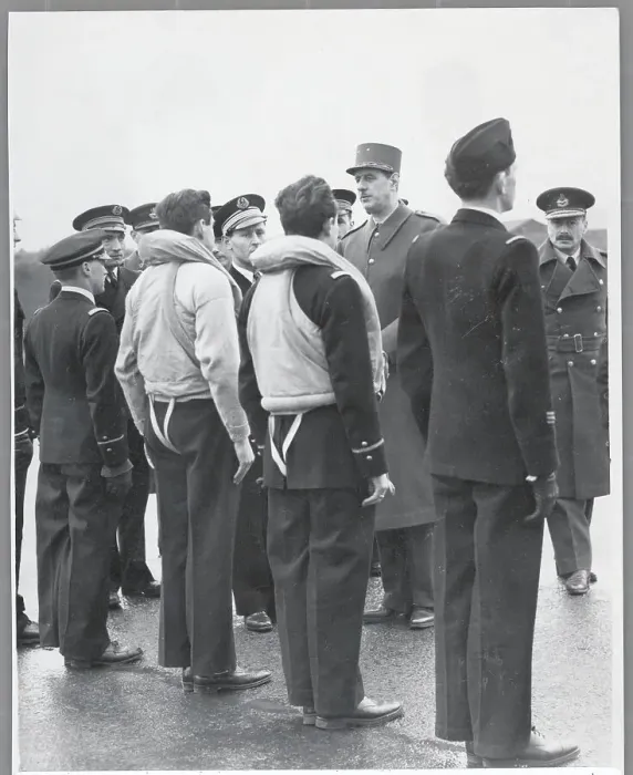 Framed Print : Charles De Gaulle Inspecting Pilots Framed Print : Charles De Gaulle Inspecting Pilots