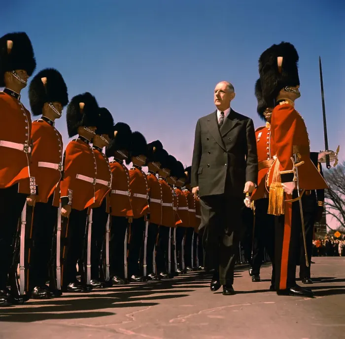 Framed Print : Charles de Gaulle Passing Guards