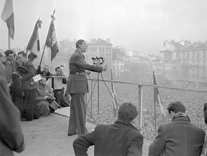 Framed Print : Charles De Gaulle Speaking at Rally Framed Print : Charles De Gaulle Speaking at Rally
