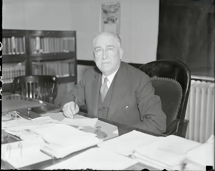 Framed Print : Charles H. March at His Desk Framed Print : Charles H. March at His Desk