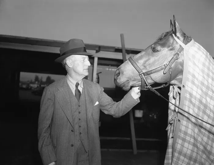 Framed Print : Charles Howard with Racehorse Seabiscuit Framed Print : Charles Howard with Racehorse Seabiscuit