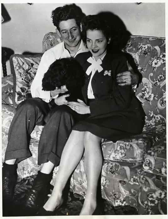 Framed Print : Charles Kelly with Wife and Family Dog Framed Print : Charles Kelly with Wife and Family Dog