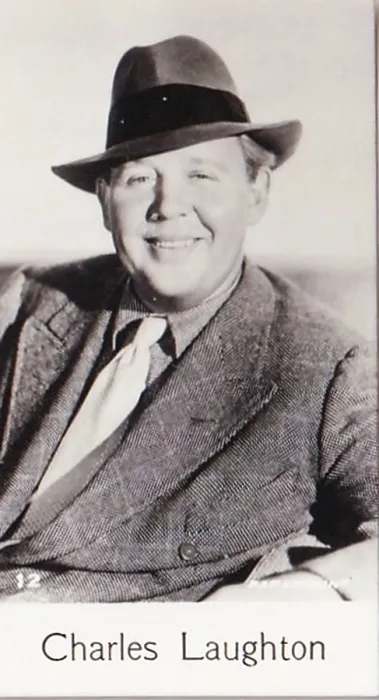 Framed Print : Charles Laughton, Film Stars series, collectible C T Bridgewater cigarette card, 1940