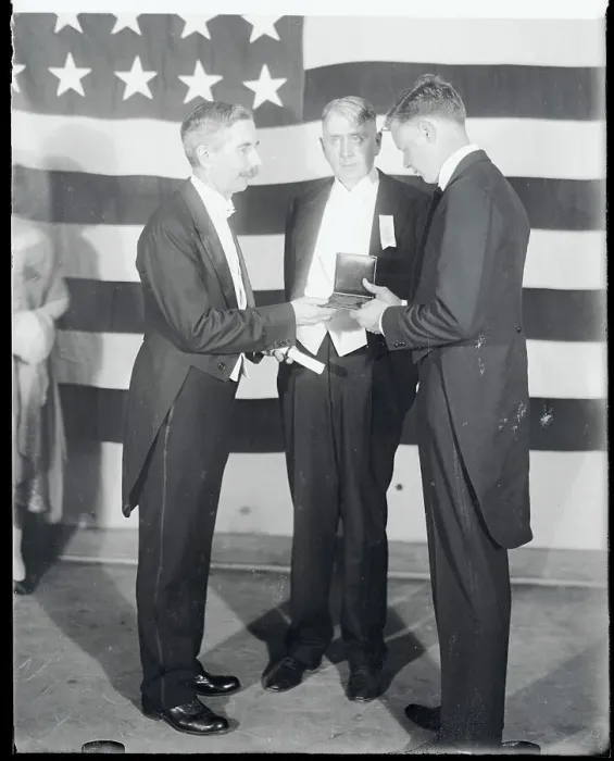 Framed Print : Charles Lindberg Accepting Medal Framed Print : Charles Lindberg Accepting Medal