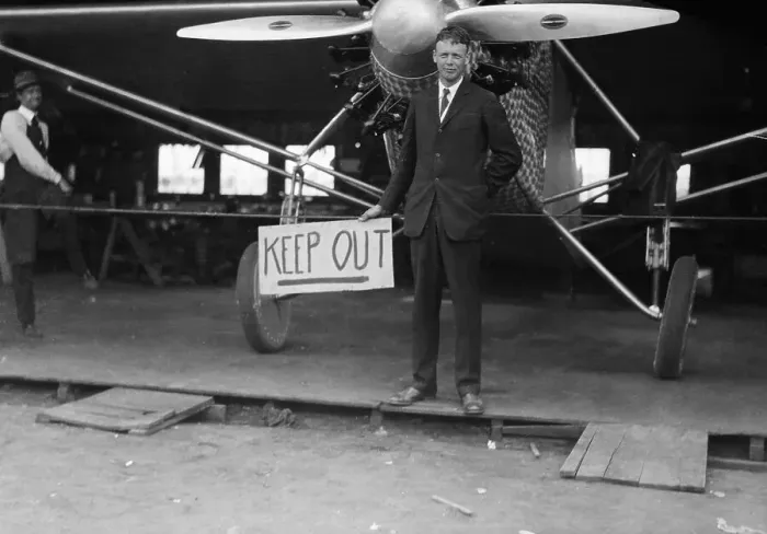Framed Print : Charles Lindbergh In Front of His Airplane Framed Print : Charles Lindbergh In Front of His Airplane