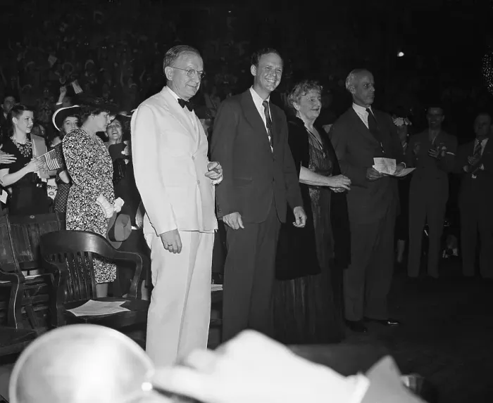 Framed Print : Charles Lindbergh and Others Attending Rally Framed Print : Charles Lindbergh and Others Attending Rally