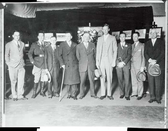 Framed Print : Charles Lindbergh and His Aviation Notables Framed Print : Charles Lindbergh and His Aviation Notables