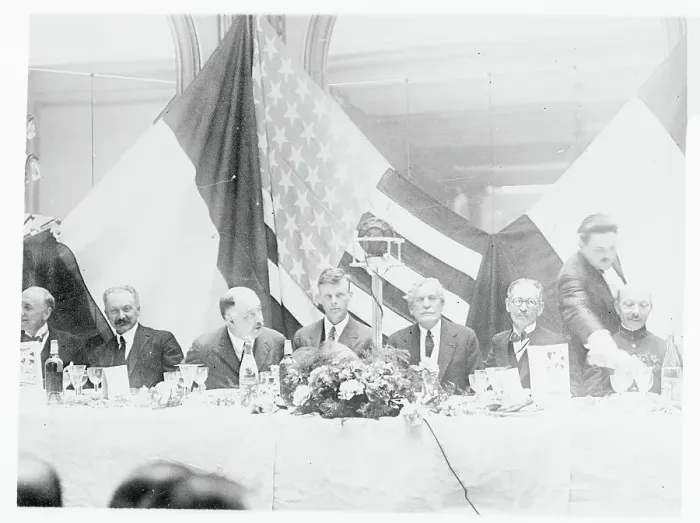 Framed Print : Charles Lindbergh Dining With Parisian Officials Near Country Flags Framed Print : Charles Lindbergh Dining With Parisian Officials Near Country Flags