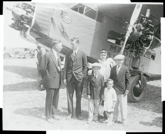 Framed Print : Charles Lindbergh Flying Passenger Plane Framed Print : Charles Lindbergh Flying Passenger Plane