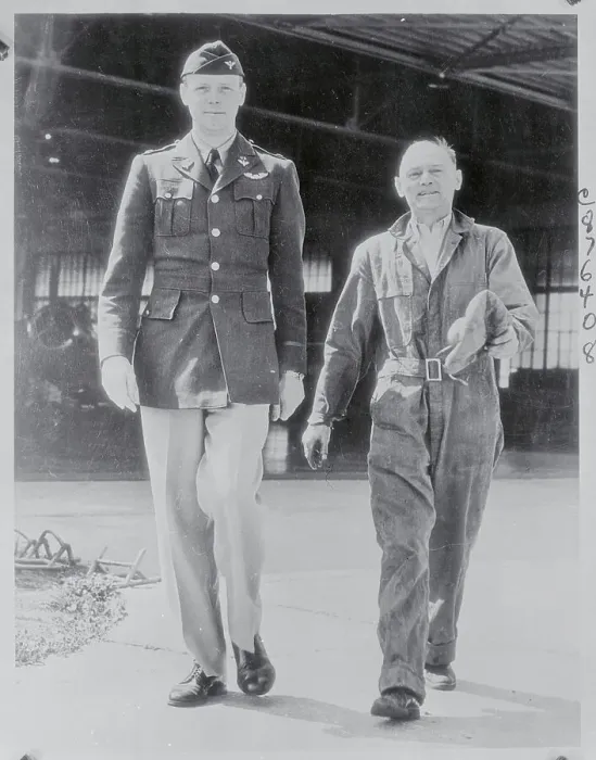 Framed Print : Charles Lindbergh and James Tate Strolling Framed Print : Charles Lindbergh and James Tate Strolling