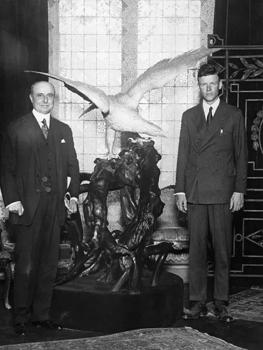 Framed Print : Charles Lindbergh and Louis Bleriot Posing Outside Framed Print : Charles Lindbergh and Louis Bleriot Posing Outside