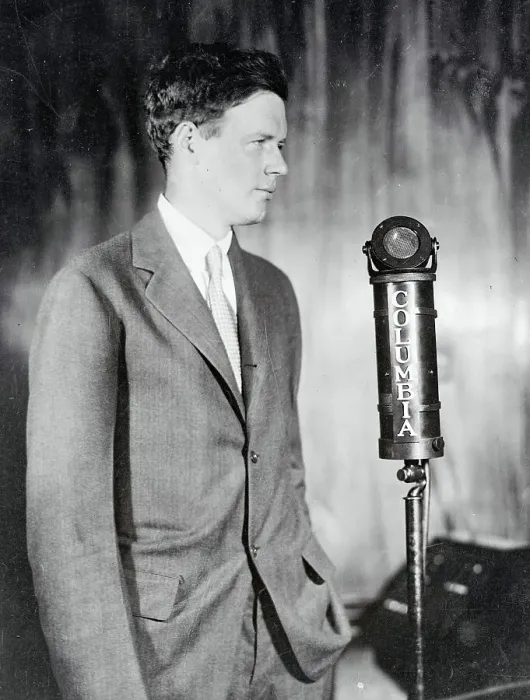 Framed Print : Charles Lindbergh Making Debut as Radio Broadcaster Framed Print : Charles Lindbergh Making Debut as Radio Broadcaster