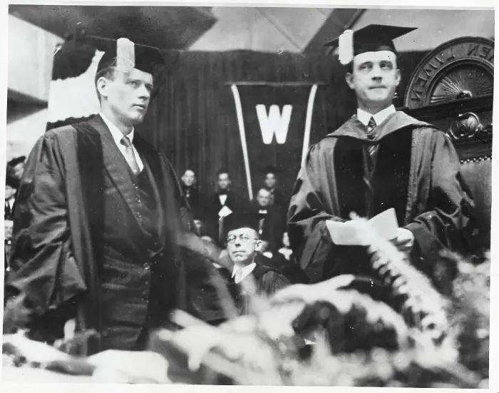 Framed Print : Charles Lindbergh Receiving Degree Framed Print : Charles Lindbergh Receiving Degree