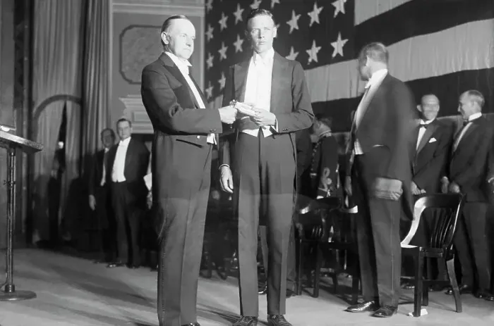 Framed Print : Charles Lindbergh Receiving Hubbard Gold Medal Framed Print : Charles Lindbergh Receiving Hubbard Gold Medal