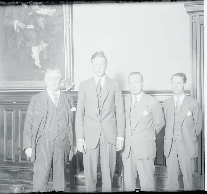 Framed Print : Charles Lindbergh Standing with Post Office Department Framed Print : Charles Lindbergh Standing with Post Office Department