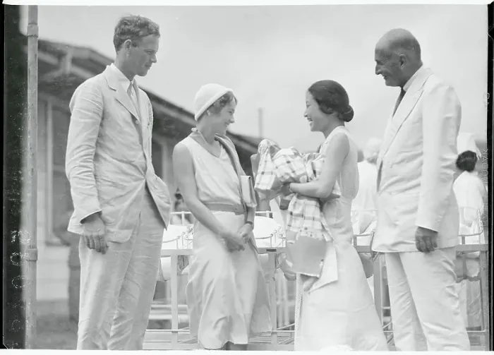 Framed Print : Charles Lindbergh and Wife After Visiting Hospital Framed Print : Charles Lindbergh and Wife After Visiting Hospital