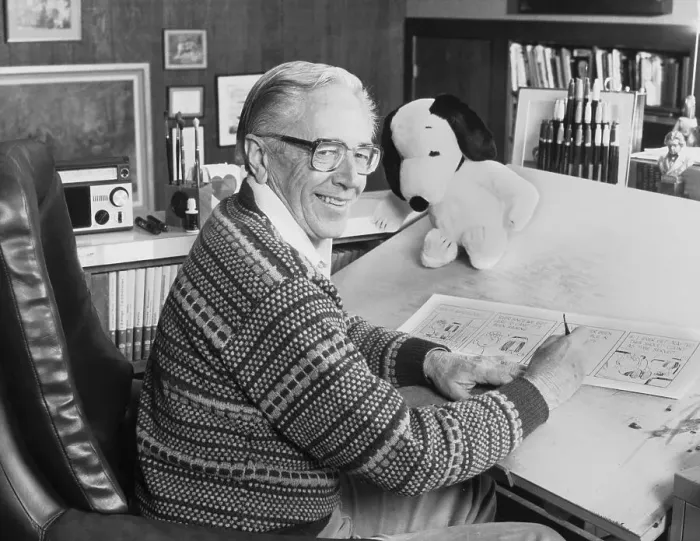 Framed Print : Charles M. Schulz in His Studio Framed Print : Charles M. Schulz in His Studio