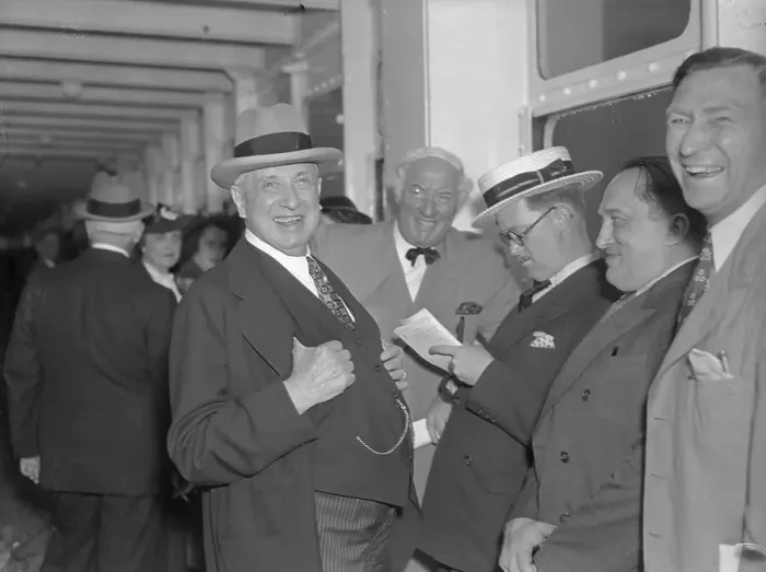 Framed Print : Charles M. Schwab Talking to the Press Framed Print : Charles M. Schwab Talking to the Press