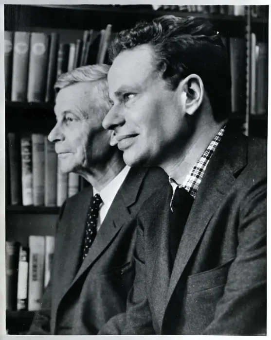Framed Print : Charles and Mark Van Doren in Office Framed Print : Charles and Mark Van Doren in Office