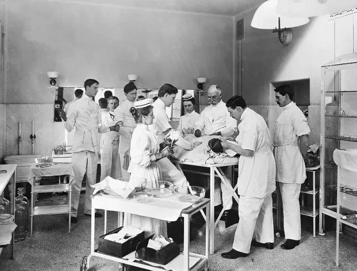 Framed Print : Charles McBurney Operating in Surgery Room Framed Print : Charles McBurney Operating in Surgery Room